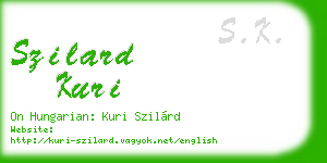 szilard kuri business card